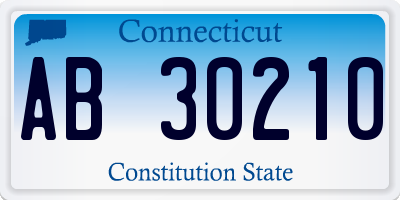 CT license plate AB30210