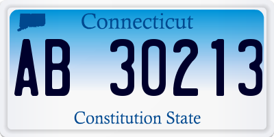 CT license plate AB30213