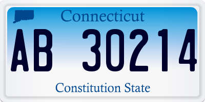 CT license plate AB30214