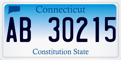 CT license plate AB30215