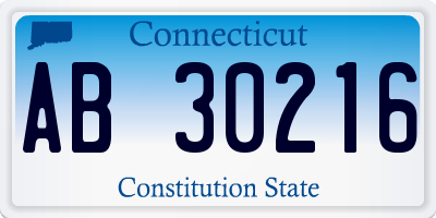 CT license plate AB30216