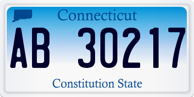CT license plate AB30217