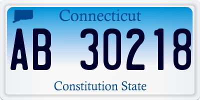 CT license plate AB30218