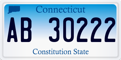 CT license plate AB30222