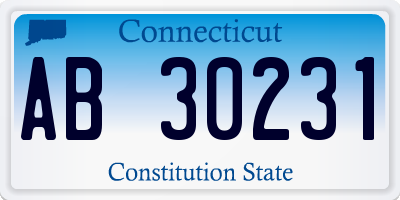 CT license plate AB30231