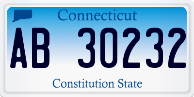 CT license plate AB30232