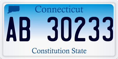 CT license plate AB30233