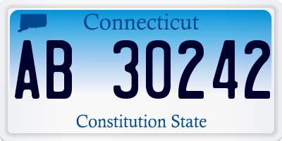 CT license plate AB30242