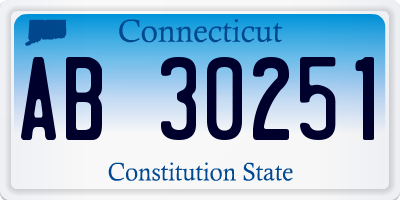 CT license plate AB30251