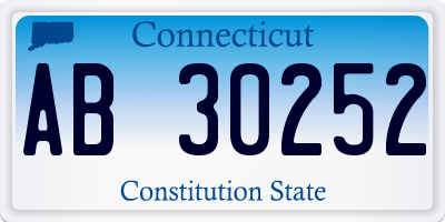 CT license plate AB30252