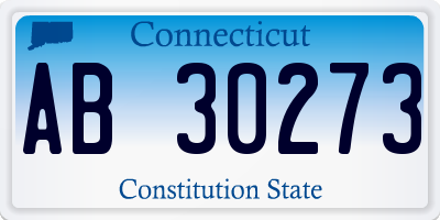 CT license plate AB30273