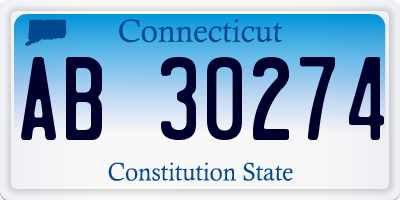 CT license plate AB30274