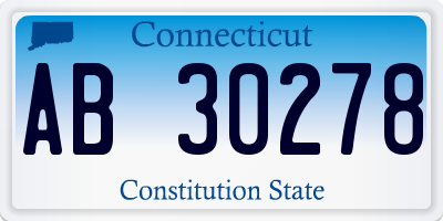 CT license plate AB30278