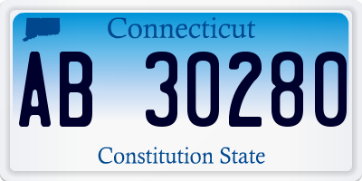 CT license plate AB30280
