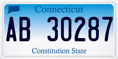 CT license plate AB30287