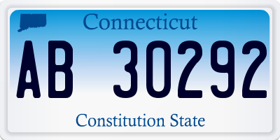 CT license plate AB30292