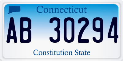 CT license plate AB30294