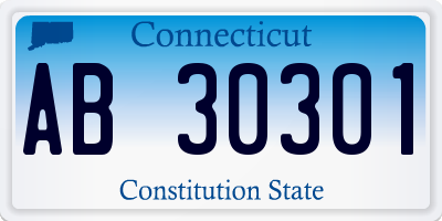 CT license plate AB30301