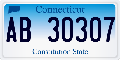 CT license plate AB30307