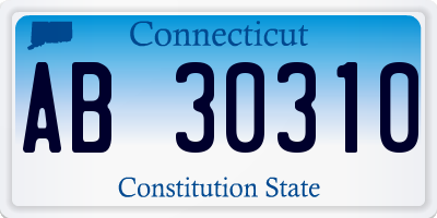 CT license plate AB30310