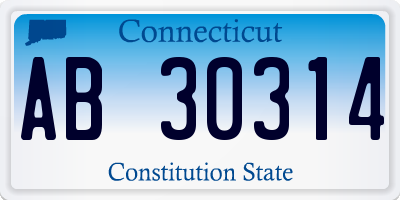 CT license plate AB30314