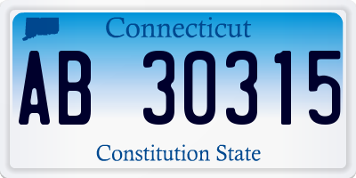 CT license plate AB30315