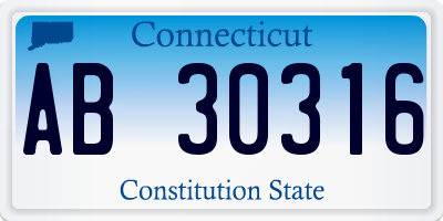 CT license plate AB30316