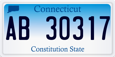 CT license plate AB30317