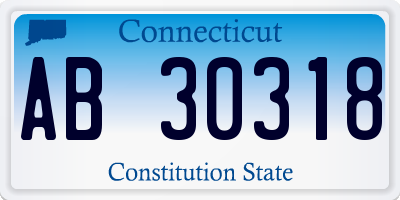 CT license plate AB30318