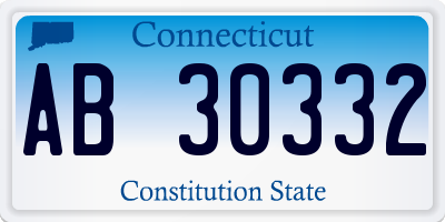 CT license plate AB30332