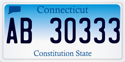 CT license plate AB30333