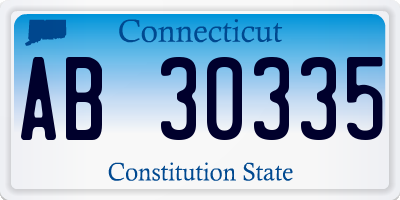 CT license plate AB30335