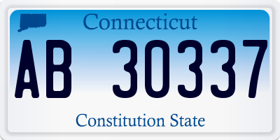 CT license plate AB30337