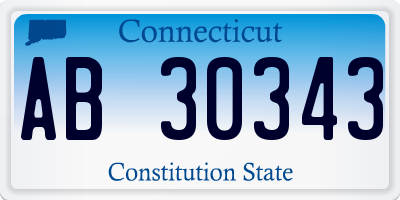 CT license plate AB30343