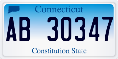 CT license plate AB30347