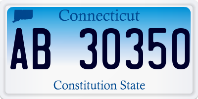CT license plate AB30350