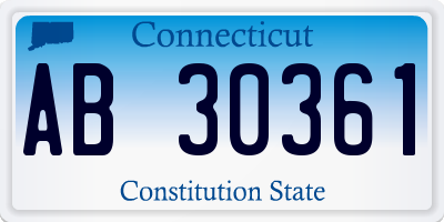 CT license plate AB30361