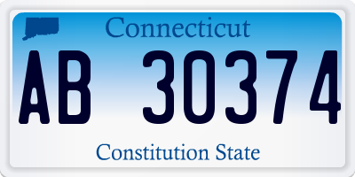 CT license plate AB30374