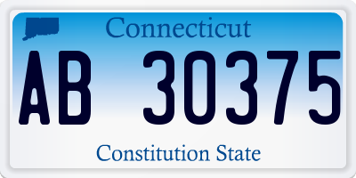 CT license plate AB30375