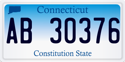 CT license plate AB30376