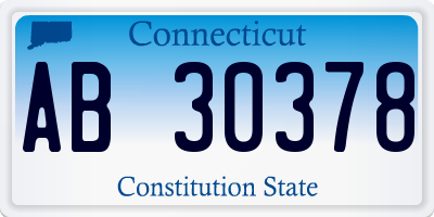 CT license plate AB30378