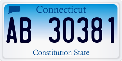 CT license plate AB30381