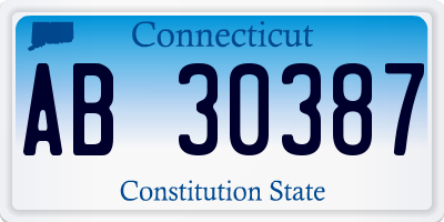 CT license plate AB30387
