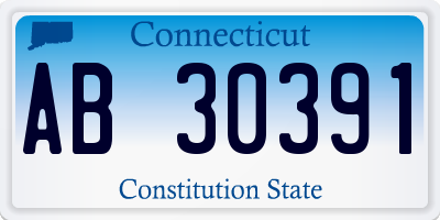 CT license plate AB30391