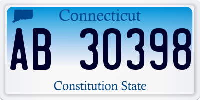 CT license plate AB30398