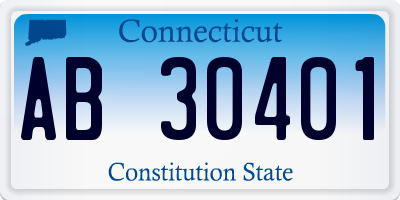 CT license plate AB30401