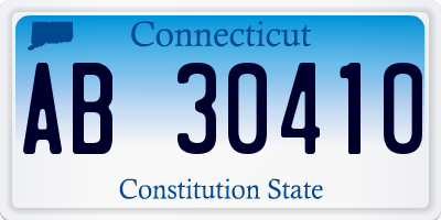 CT license plate AB30410