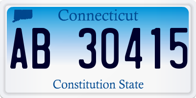 CT license plate AB30415