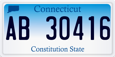 CT license plate AB30416