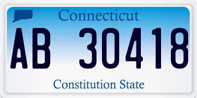 CT license plate AB30418